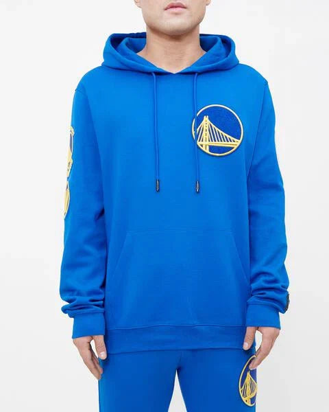 Golden State Warriors Classic Chenille Dk Po Hoodie product image 1, provided for visual reference and product detail review