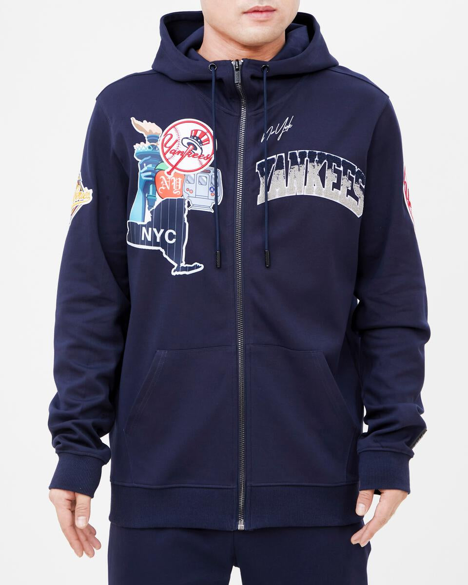 New York Yankees Home Town Logo Zipper Hoodie product image 1, provided for visual reference and product detail review