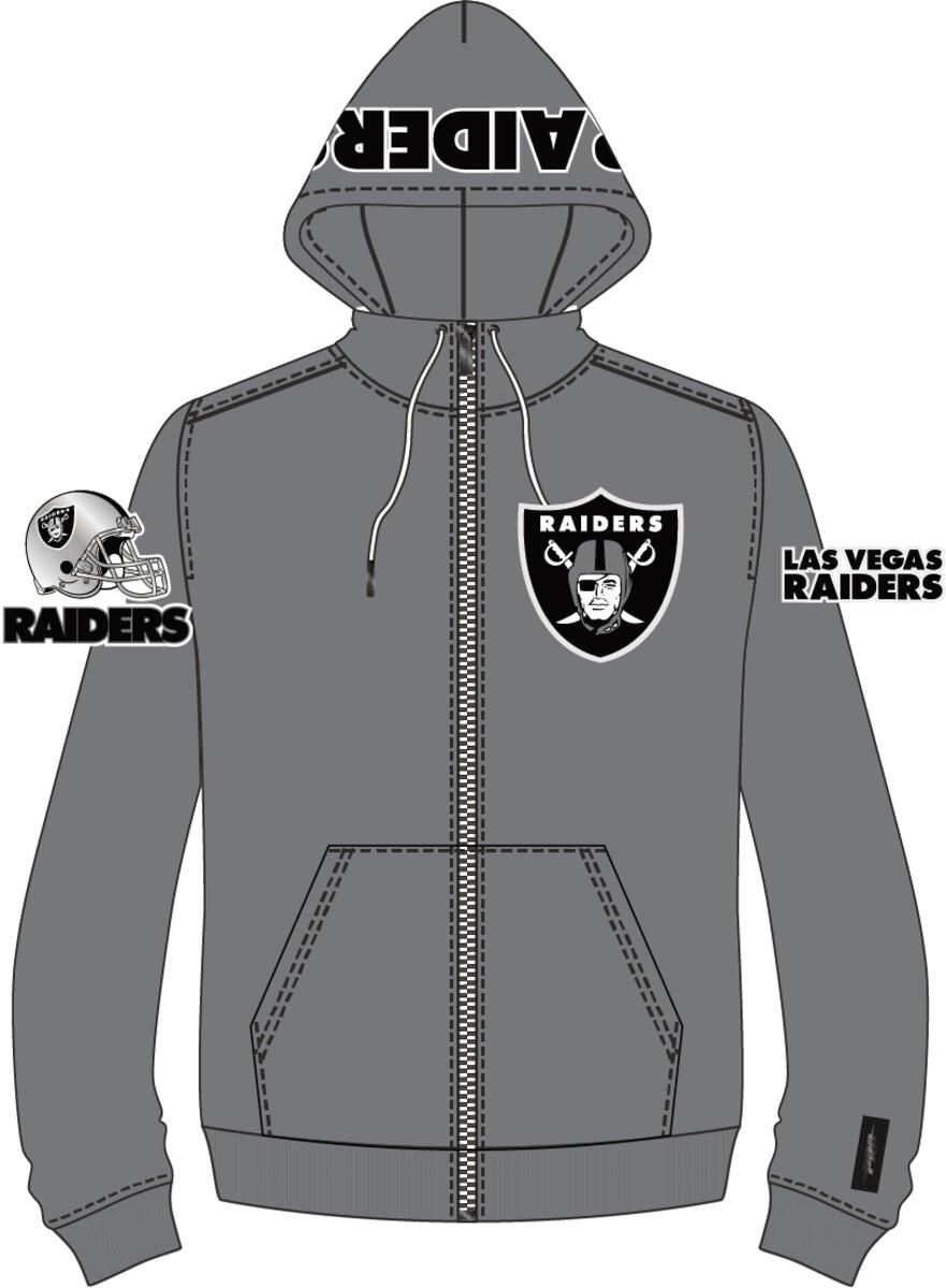 PRO STANDARD Las Vegas Raiders Logo Zipper Hoody product image 1, provided for visual reference and product detail review