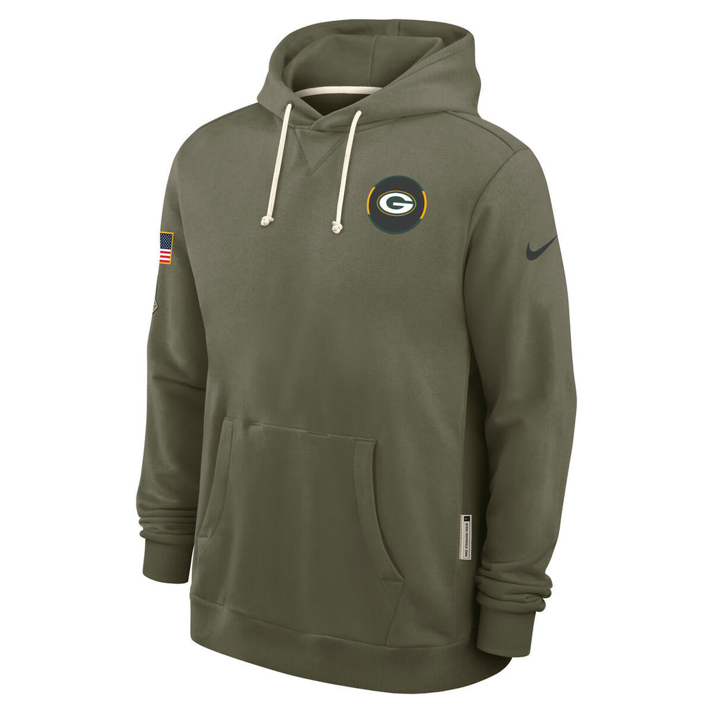 Green Bay Packers Nike Men 2025 Salute To Service Sideline Hoodie product image 2, provided for visual reference and product