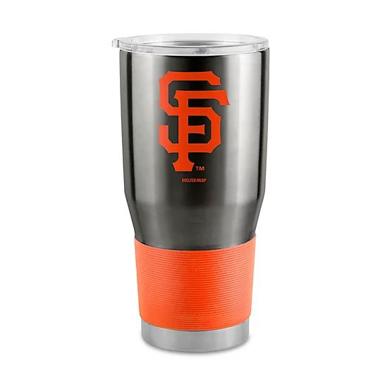 San Francisco Giants 30oz. Ultra Travel Tumbler-Black/Orange product image 1, provided for visual reference and product