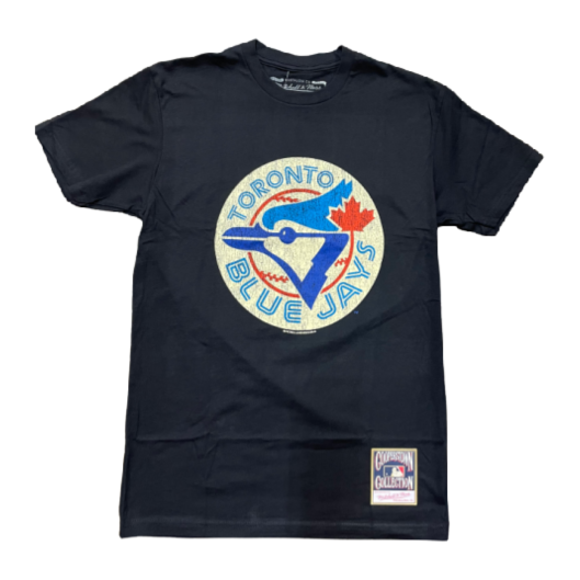 Mitchell & Ness Men Under The Lights Toronto Blue Jays Graphic T-Shirt- Black product image 1, provided for visual reference