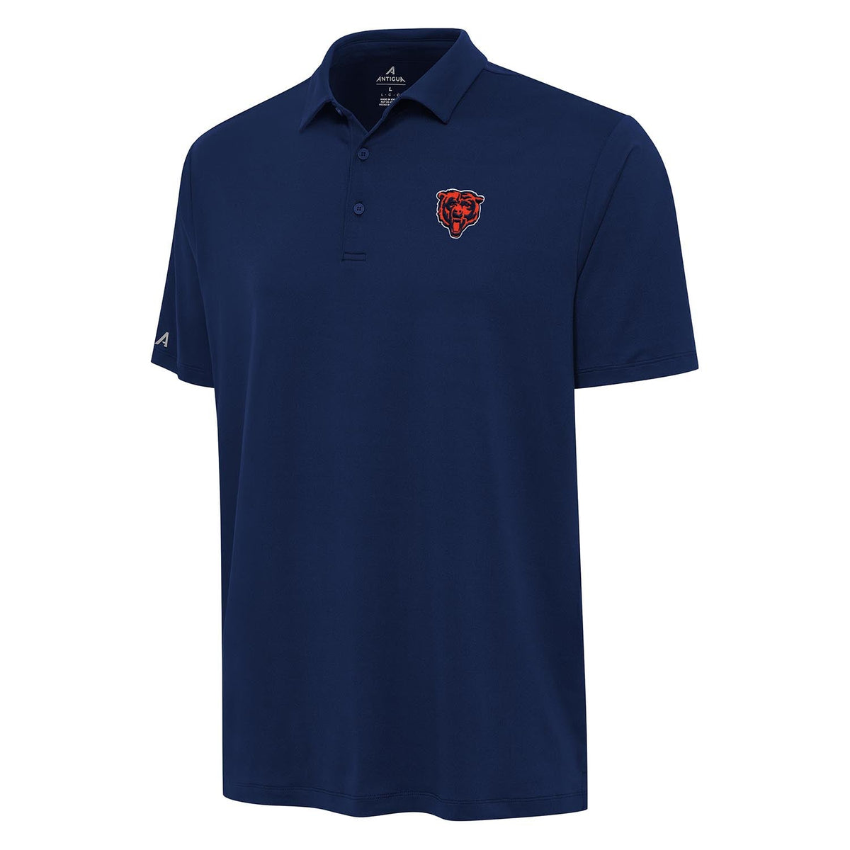 Chicago Bears Antigua Reprocess Navy Polo Shirt product image 1, provided for visual reference and product detail review