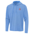 Chicago Cubs Kinetic Columbia Blue Heather Alt 2 Pullover Hoodie product image 1, provided for visual reference and product