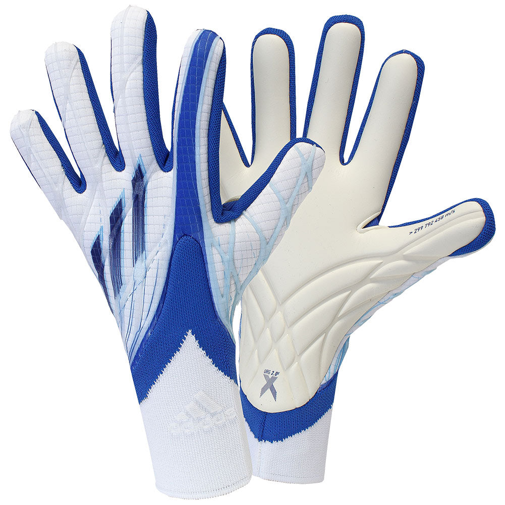 Adidas X Gloves Pro - White/Hi Res Blue product image 1, provided for visual reference and product detail review