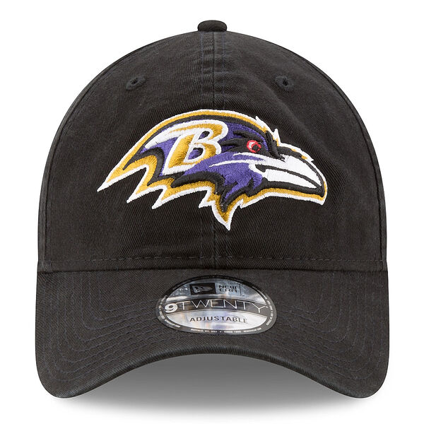 Baltimore Ravens NEW ERA CORE CLASSIC BLACK 9TWENTY ADJUSTABLE HAT product image 2, provided for visual reference and