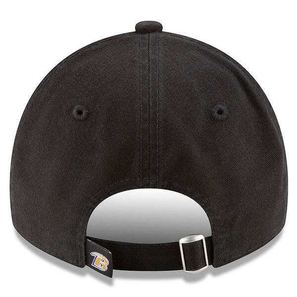 Baltimore Ravens NEW ERA CORE CLASSIC BLACK 9TWENTY ADJUSTABLE HAT product image 4, provided for visual reference and