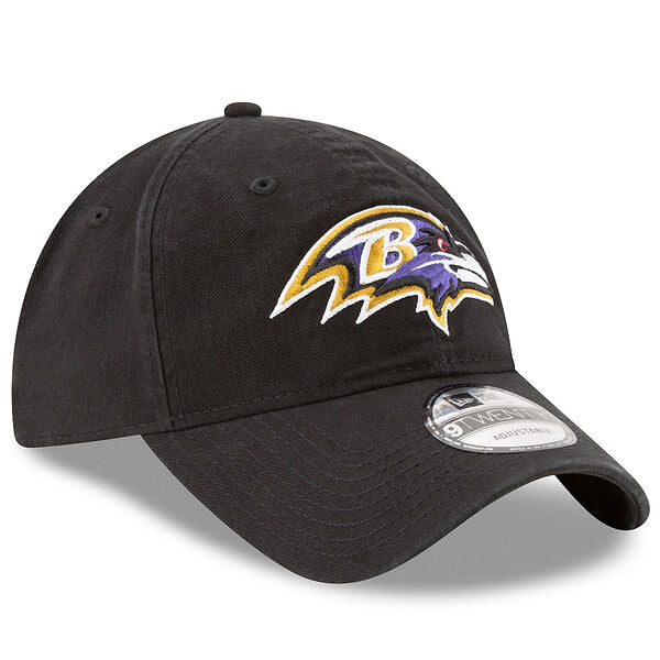 Baltimore Ravens NEW ERA CORE CLASSIC BLACK 9TWENTY ADJUSTABLE HAT product image 3, provided for visual reference and