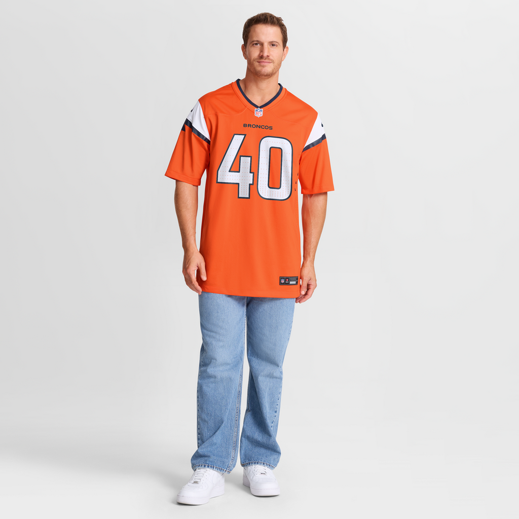 Denver Broncos Justin Strnad Nike Orange Game Jersey product image 7