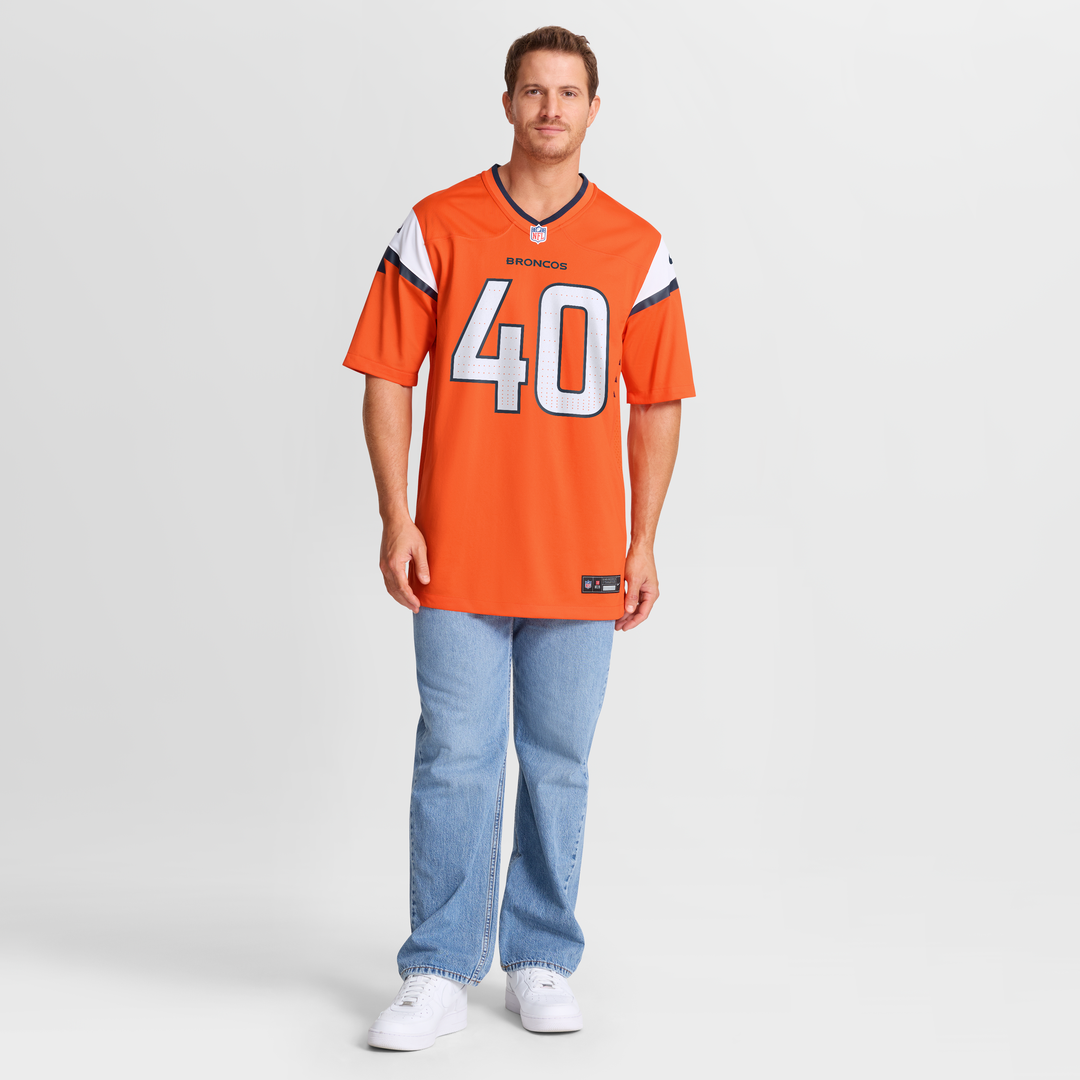 Denver Broncos Justin Strnad Nike Orange Game Jersey product image 7