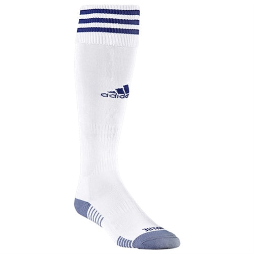 Adidas Copa Zone Cushion Socks-White/Royal product image 1, provided for visual reference and product detail review