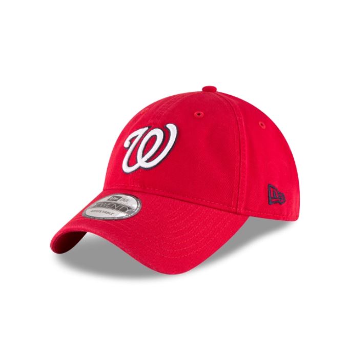 Washington Nationals New Era Navy Core Classic 9TWENTY Adjustable Hat-RED product image 1, provided for visual reference and