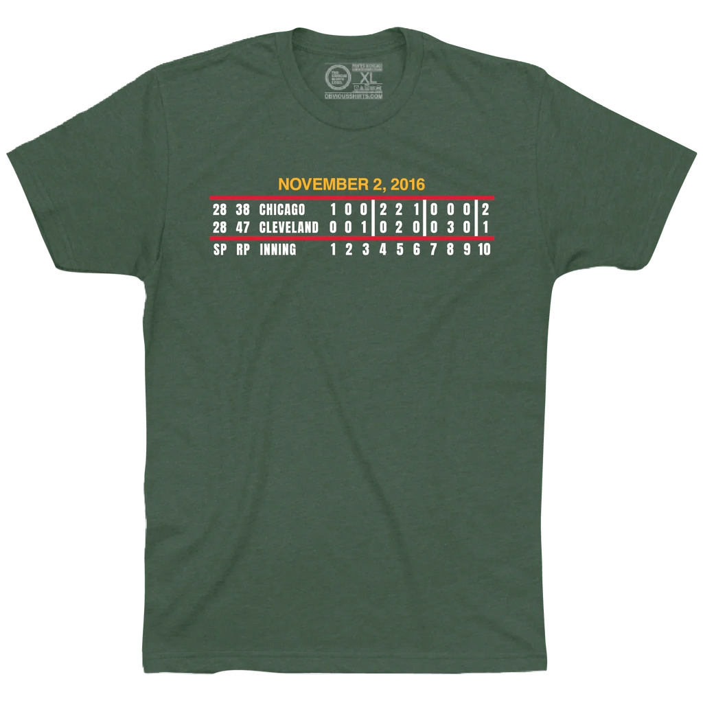 Game 7 Scoreboard T-Shirt by Obvious Shirts product image 2, provided for visual reference and product detail review