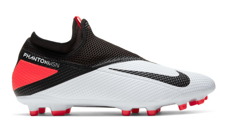 Nike Phantom Vision 2 Academy Dynamic Fit MG- WHITE/BLACK/LASER CRIMSON product image 1, provided for visual reference and