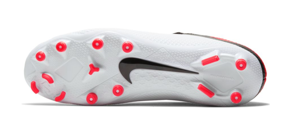 Nike Phantom Vision 2 Academy Dynamic Fit MG- WHITE/BLACK/LASER CRIMSON product image 4, provided for visual reference and