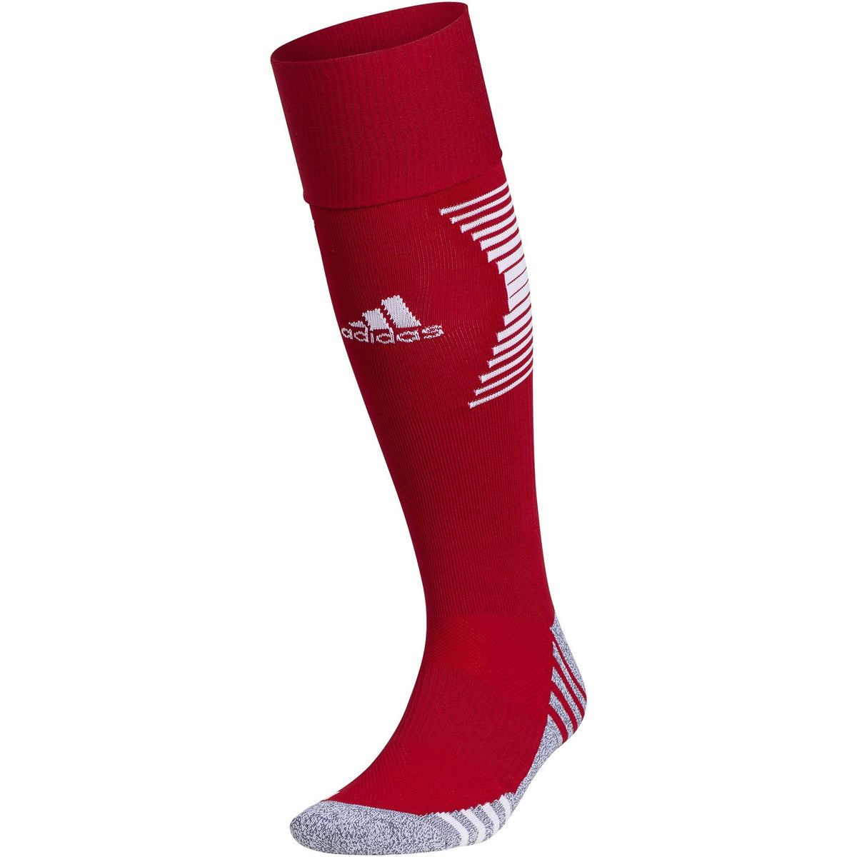 Adidas Team Speed 3 Soccer OTC Socks-Red/White product image 1, provided for visual reference and product detail review