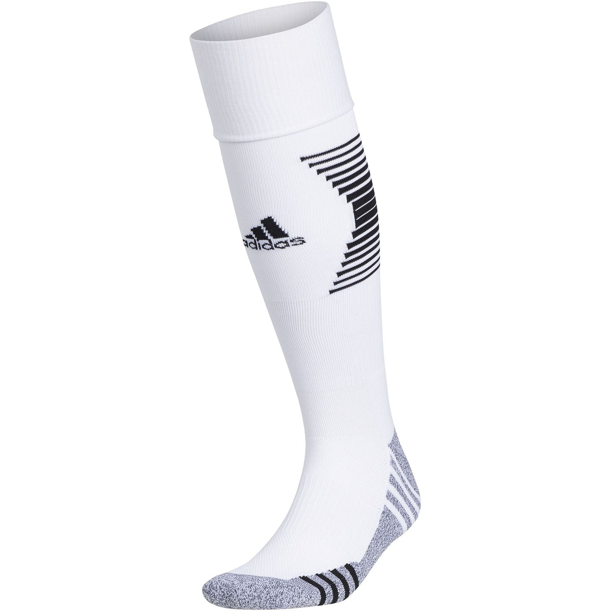 Adidas Team Speed 3 Soccer OTC Socks-White/Black product image 1, provided for visual reference and product detail review