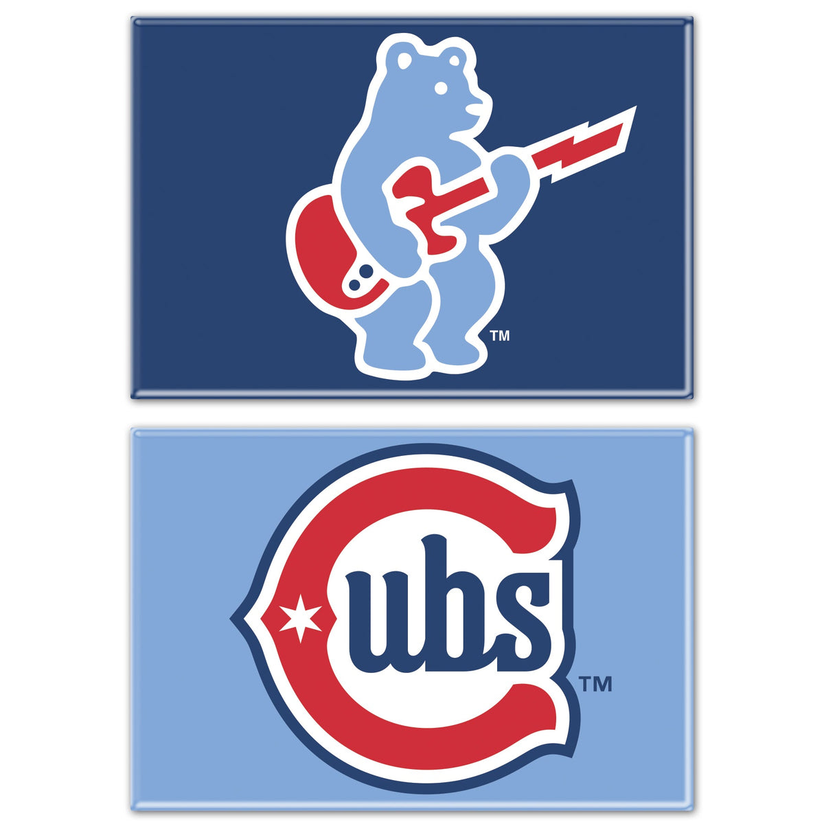 Chicago Cubs Alt Rock Bear Two Pack Refrigerator Magnets product image 1, provided for visual reference and product detail