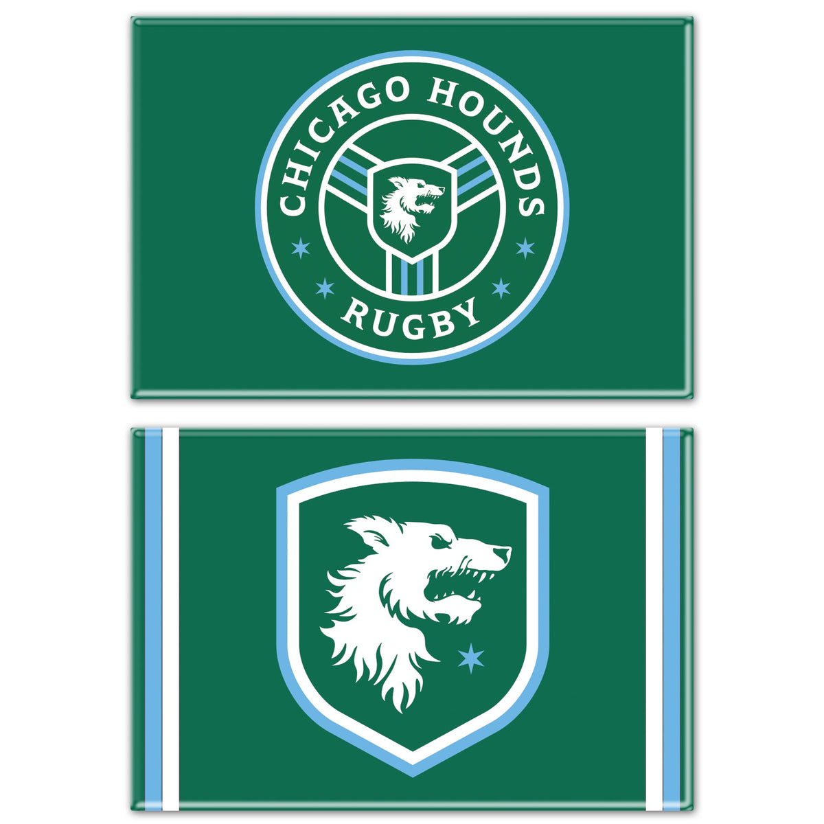 Chicago Hounds Two Pack Clamshell Refrigerator Magnets product image 1, provided for visual reference and product detail
