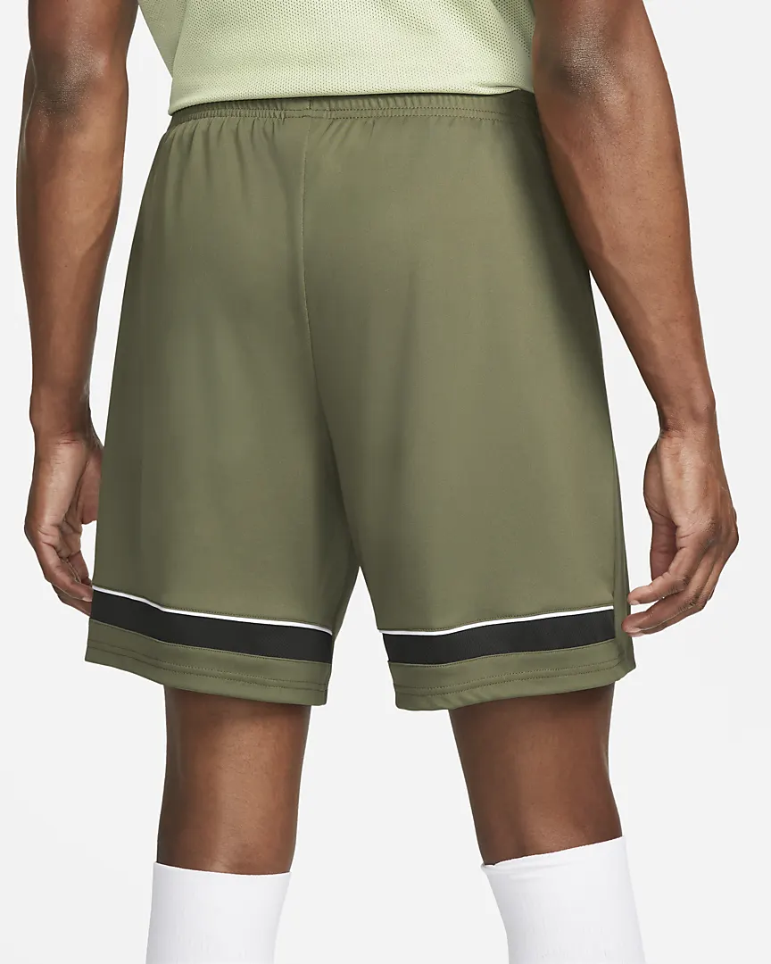 Nike Dri-FIT Academy Men Knit Soccer Shorts-MEDIUM OLIVE/NIGHT FOREST/WHITE product image 3, provided for visual reference