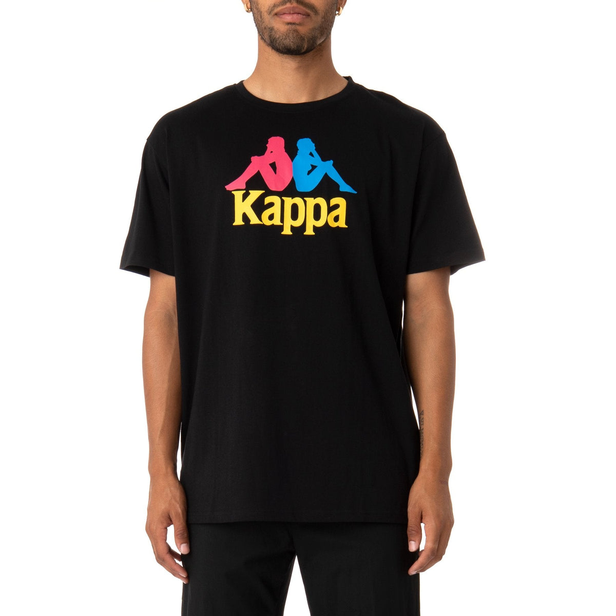 Kappa Men AUTHENTIC ESTESSI T-SHIRT - BLACK product image 1, provided for visual reference and product detail review