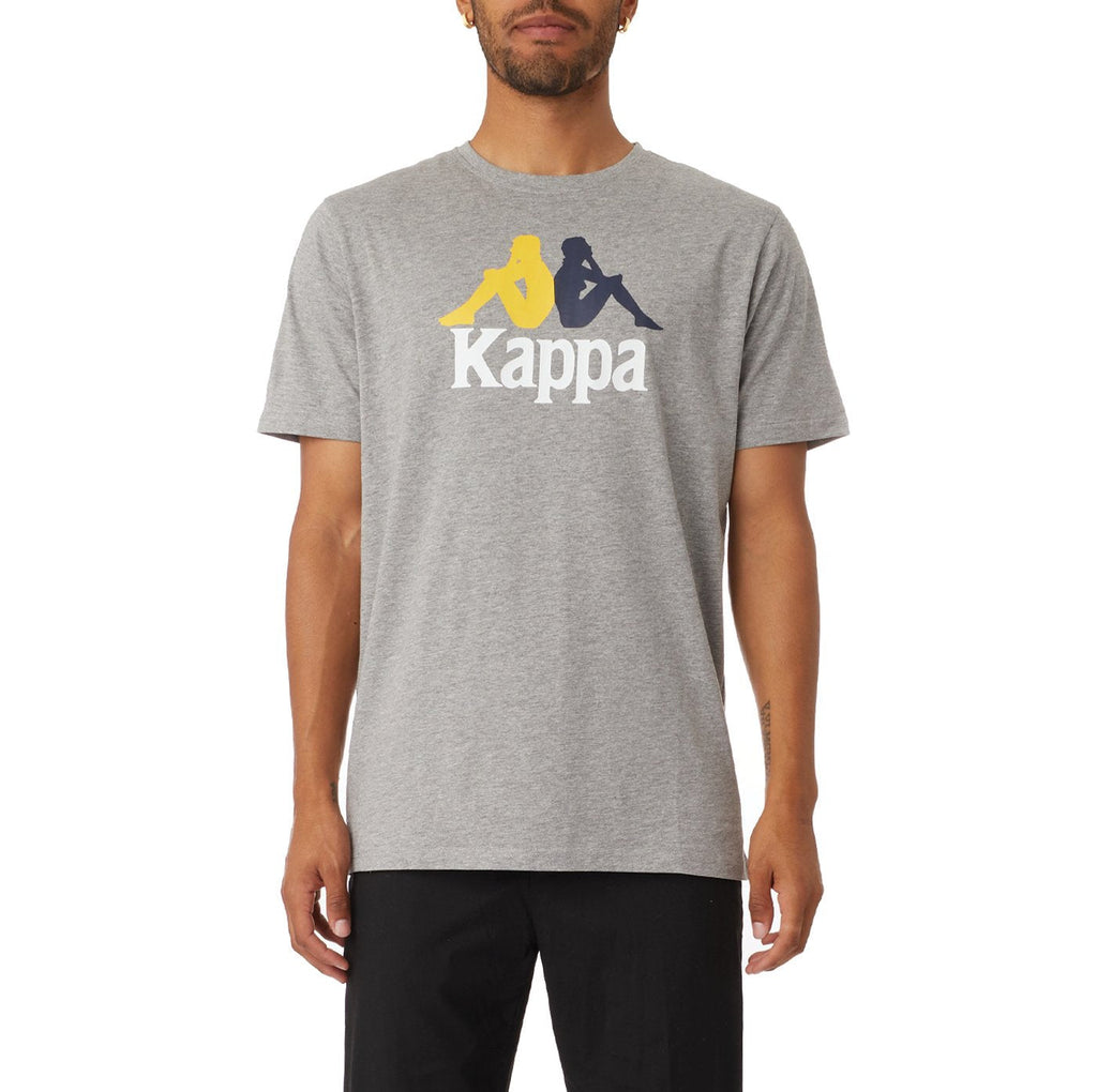 Kappa Men AUTHENTIC ESTESSI T-SHIRT - GREY product image 1, provided for visual reference and product detail review
