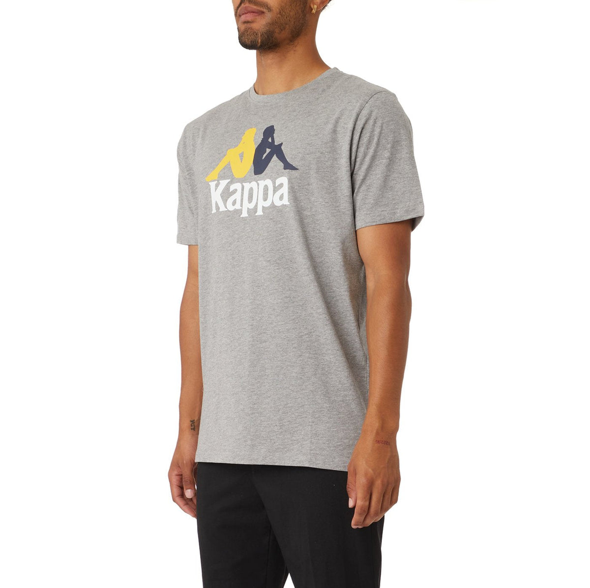 Kappa Men AUTHENTIC ESTESSI T-SHIRT - GREY product image 2, provided for visual reference and product detail review