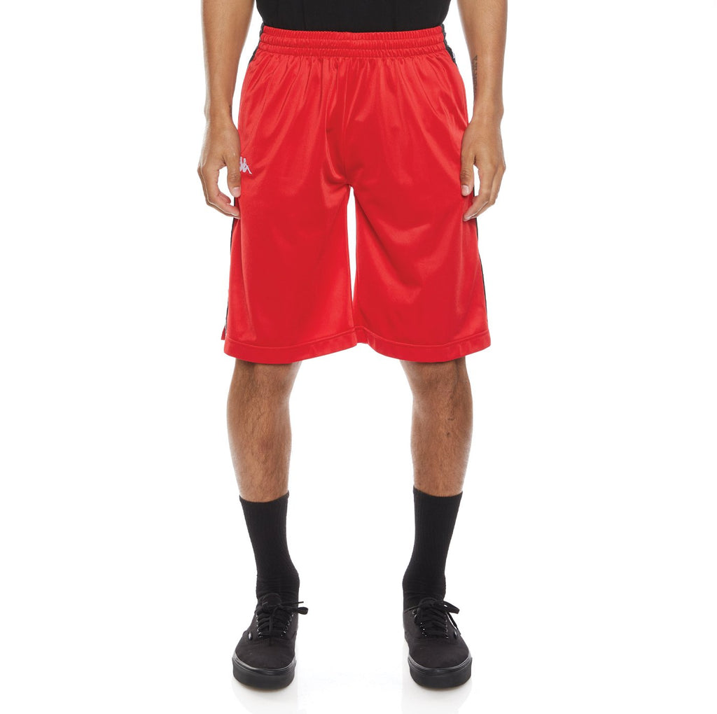 Kappa 222 Banda Treadwellz Shorts - Red Black product image 1, provided for visual reference and product detail review