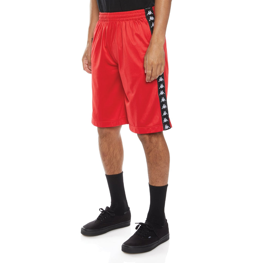 Kappa 222 Banda Treadwellz Shorts - Red Black product image 2, provided for visual reference and product detail review