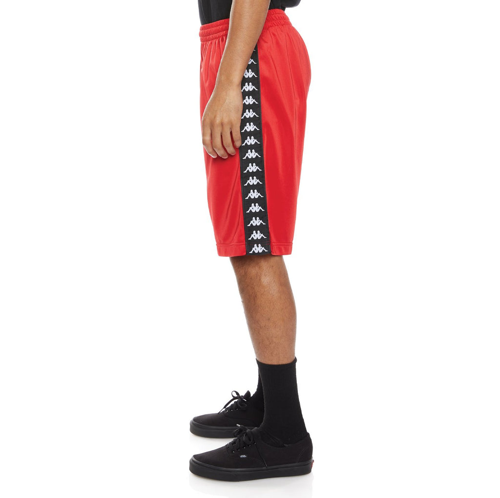 Kappa 222 Banda Treadwellz Shorts - Red Black product image 3, provided for visual reference and product detail review