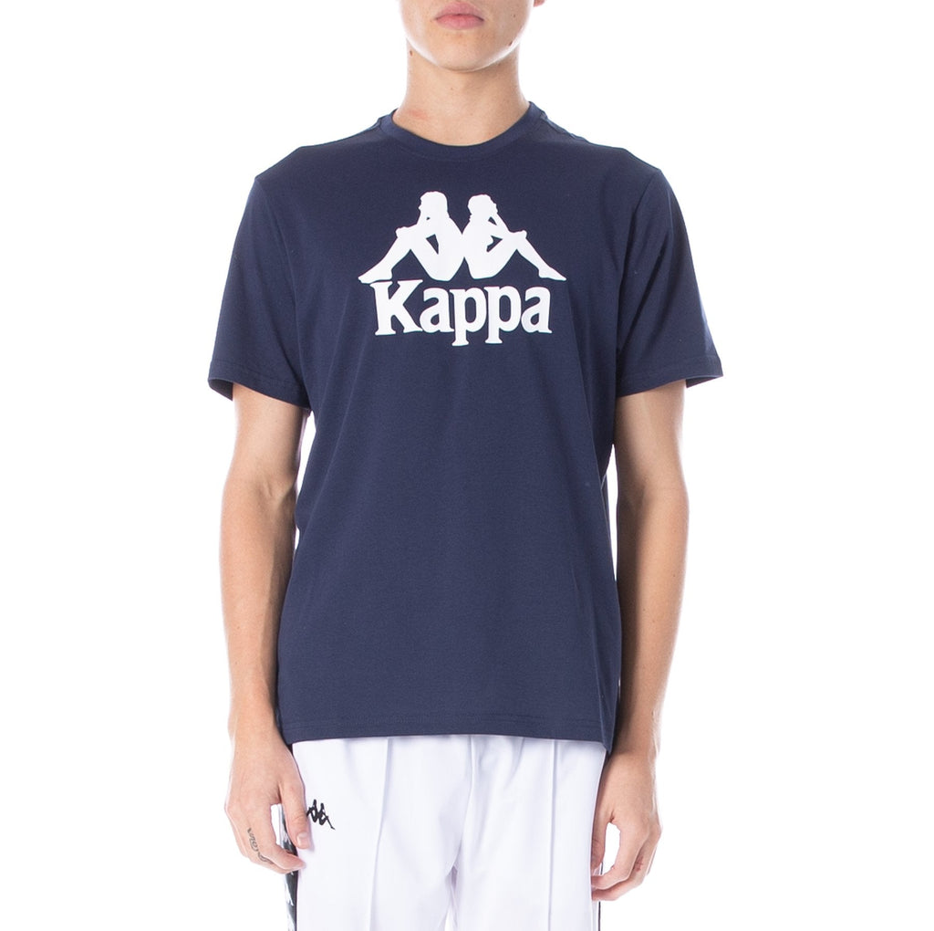 Kappa AUTHENTIC ESTESSI T-SHIRT - BLUE MARINE WHITE product image 1, provided for visual reference and product detail review