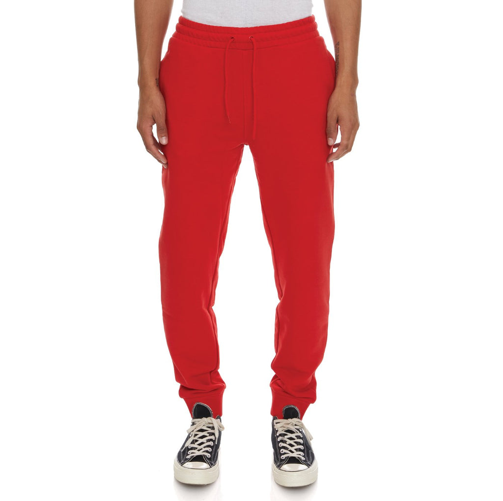 Kappa Logo Fleece Zanok Sweatpants- Red Md Coral product image 1, provided for visual reference and product detail review