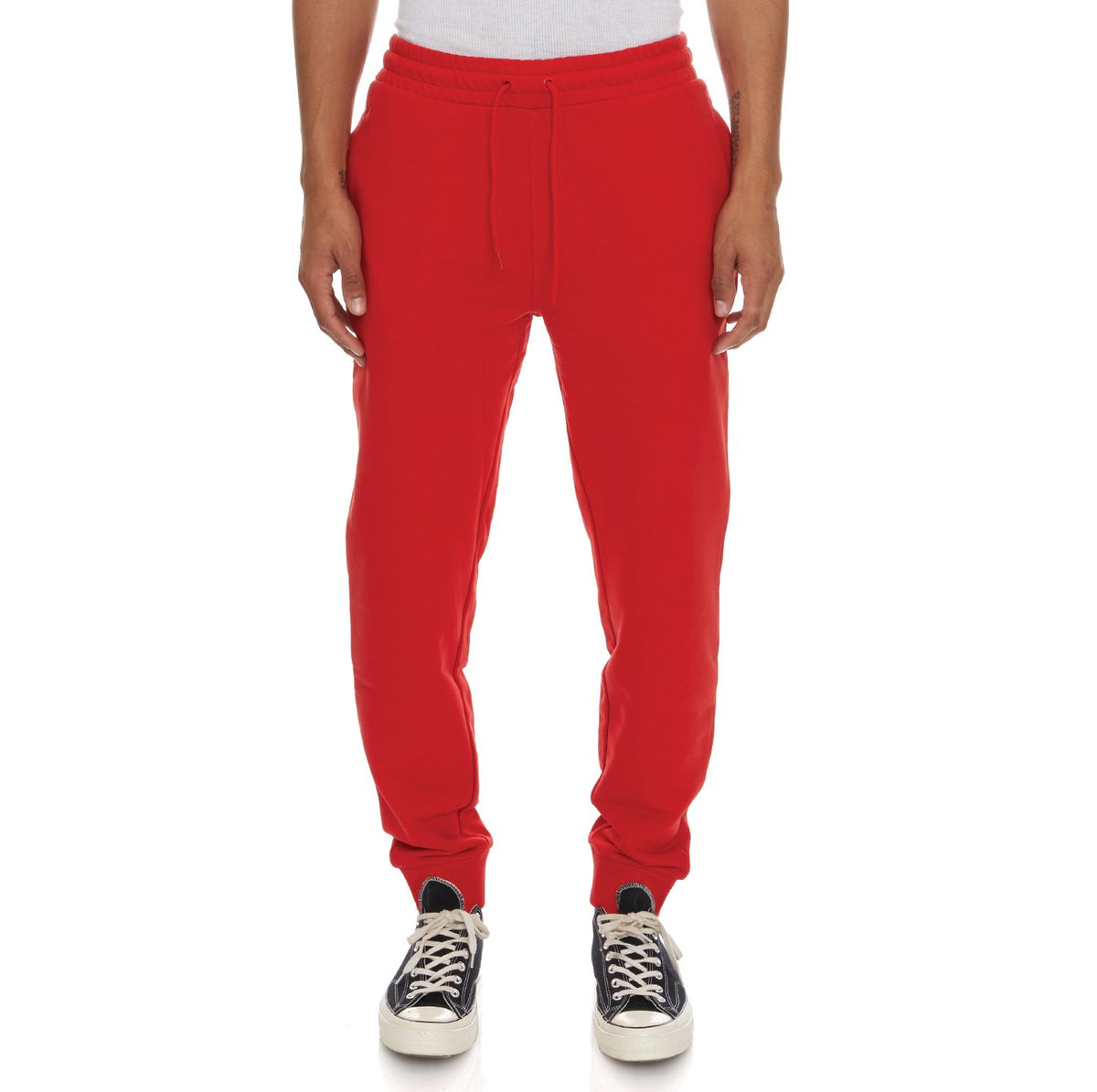 Kappa Logo Fleece Zanok Sweatpants- Red Md Coral product image 1, provided for visual reference and product detail review