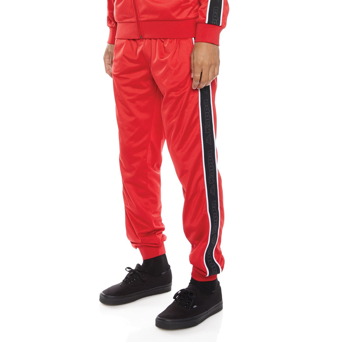 Kappa Logo Tape Alic 2 Trackpants - Red Black Grey product image 4, provided for visual reference and product detail review