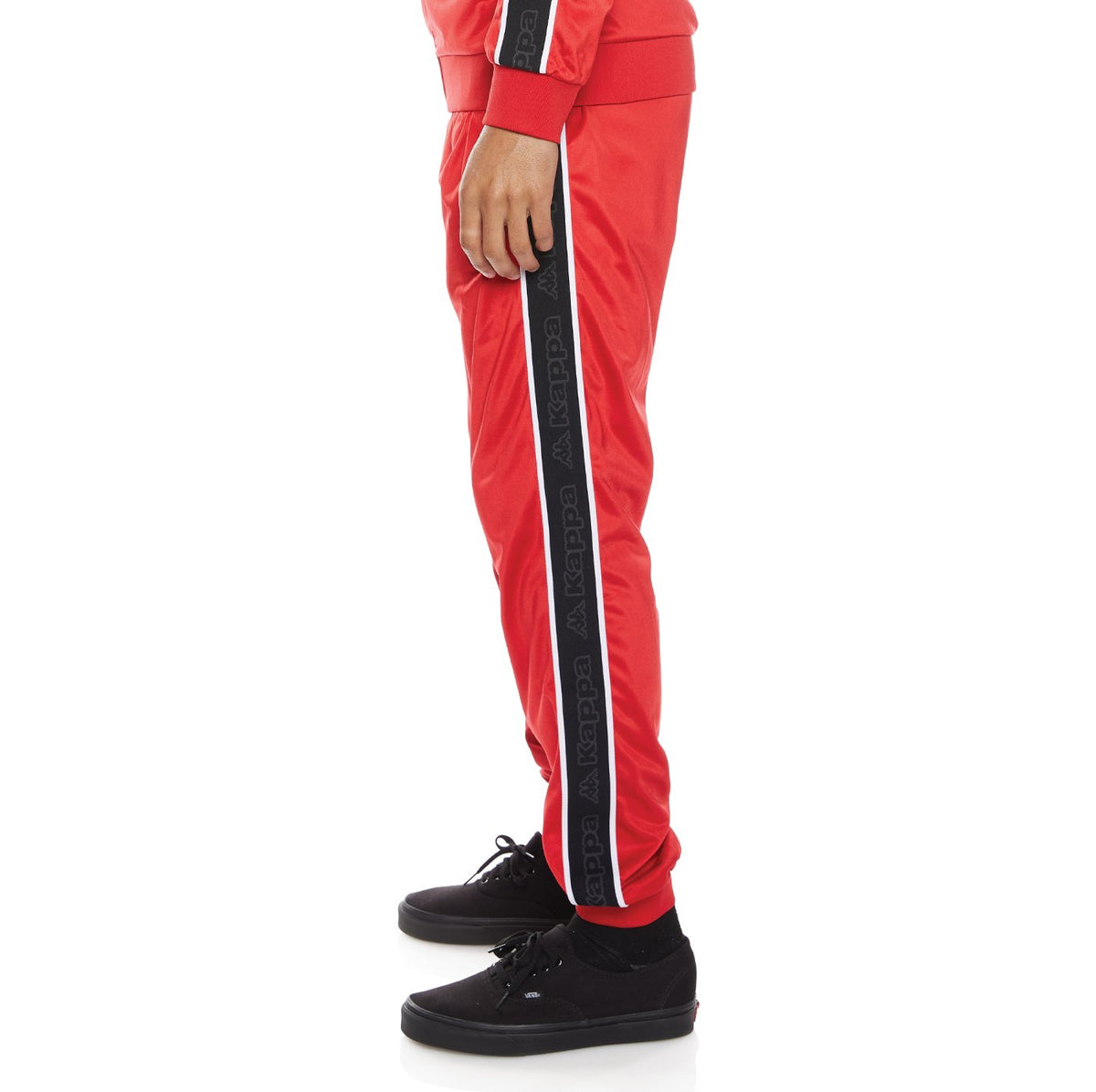 Kappa Logo Tape Alic 2 Trackpants - Red Black Grey product image 2, provided for visual reference and product detail review