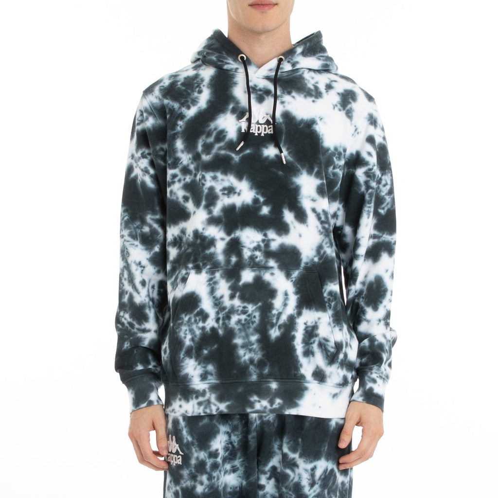 Kappa Authentic Dertuc 2 Pullover Hoodie-Black/White product image 1, provided for visual reference and product detail review