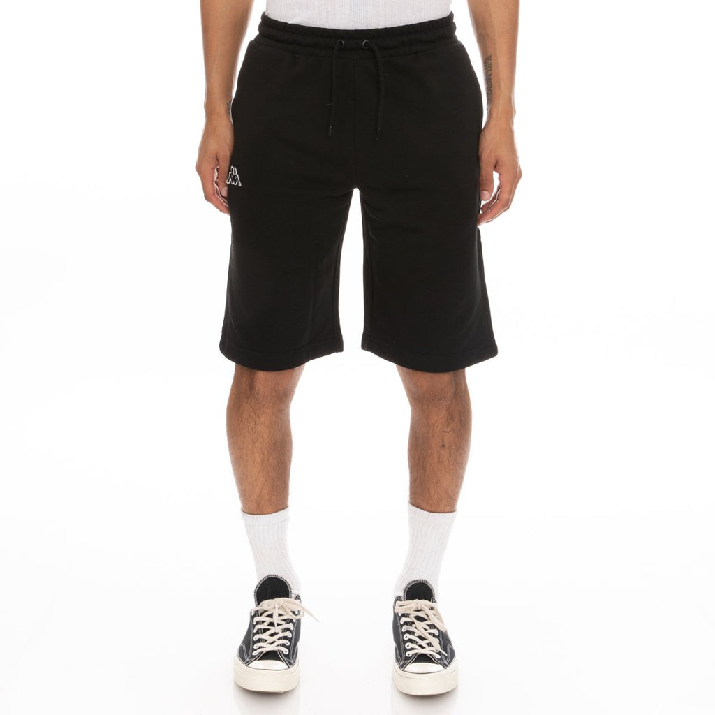 Kappa Logo Fleece Mabok Shorts - Black product image 1, provided for visual reference and product detail review
