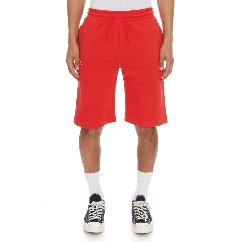 Kappa Logo Fleece Mabok Shorts - Red Coral product image 1, provided for visual reference and product detail review