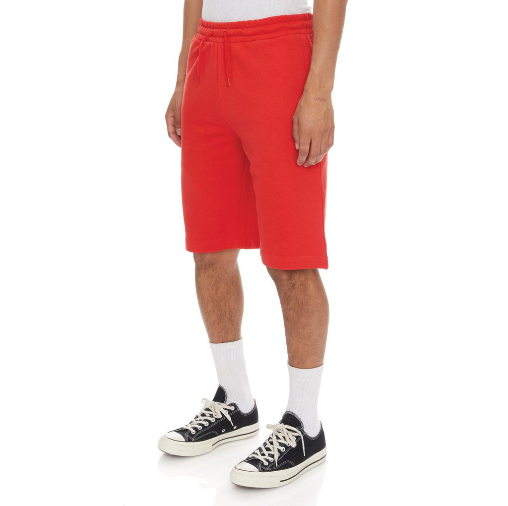 Kappa Logo Fleece Mabok Shorts - Red Coral product image 2, provided for visual reference and product detail review