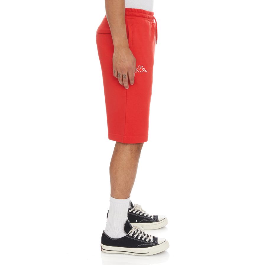 Kappa Logo Fleece Mabok Shorts - Red Coral product image 5, provided for visual reference and product detail review
