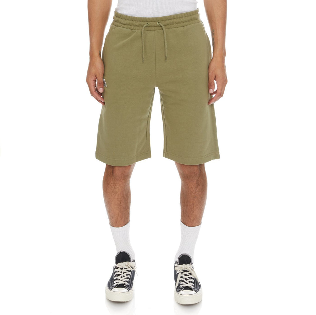Kappa Logo Fleece Mabok Shorts - Green Olive product image 1, provided for visual reference and product detail review