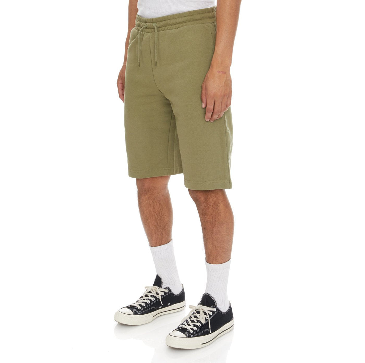 Kappa Logo Fleece Mabok Shorts - Green Olive product image 2, provided for visual reference and product detail review