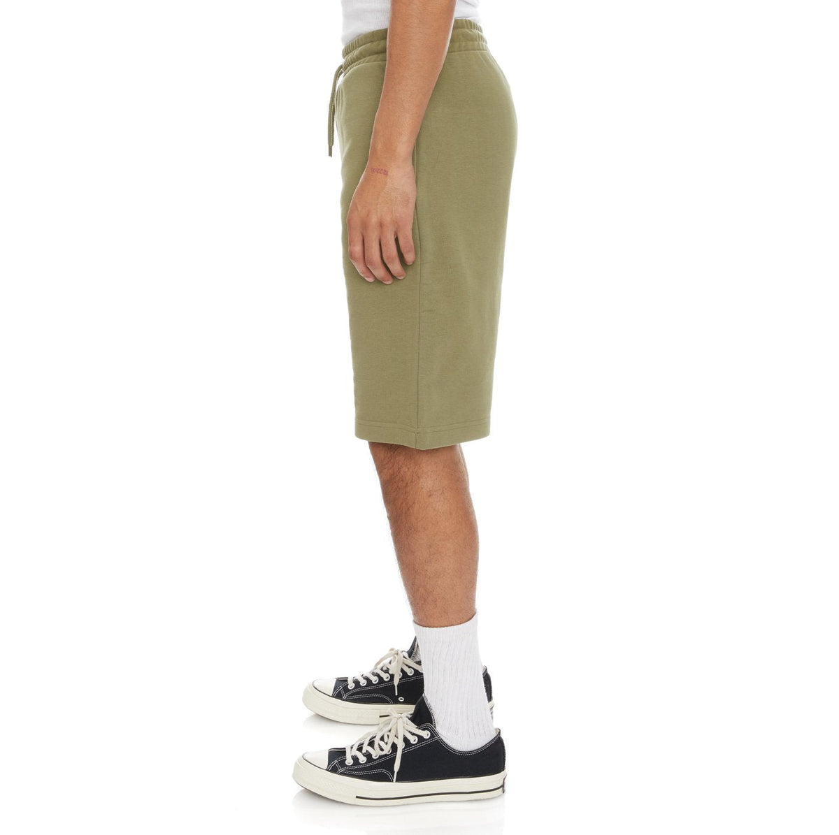Kappa Logo Fleece Mabok Shorts - Green Olive product image 3, provided for visual reference and product detail review