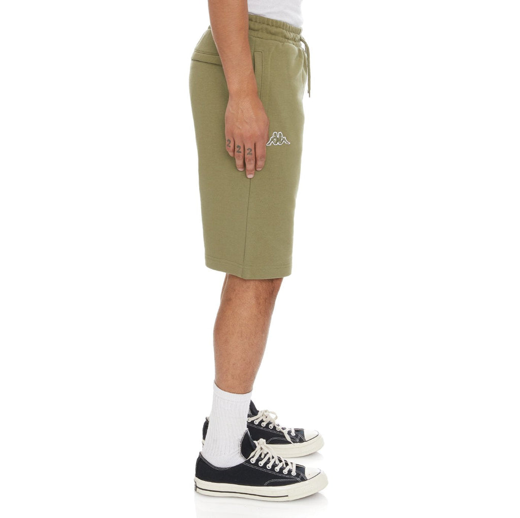 Kappa Logo Fleece Mabok Shorts - Green Olive product image 5, provided for visual reference and product detail review