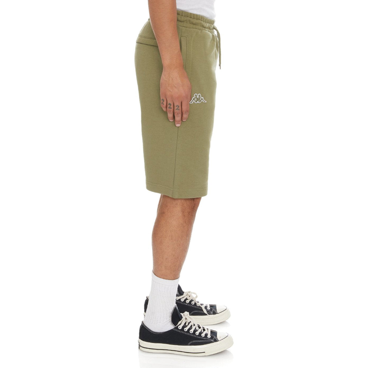 Kappa Logo Fleece Mabok Shorts - Green Olive product image 5, provided for visual reference and product detail review