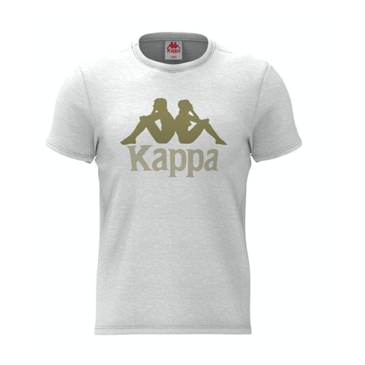 Kappa AUTHENTIC ESTESSI T-SHIRT-WHITE/GREEN OLIVE product image 2, provided for visual reference and product detail review