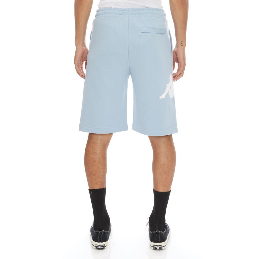Kappa Authentic Sangone Shorts - Baby Blue White product image 4, provided for visual reference and product detail review
