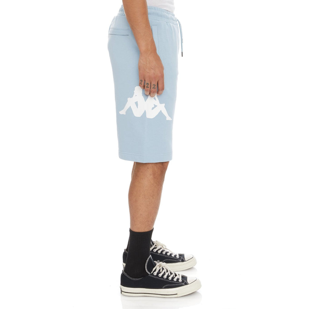 Kappa Authentic Sangone Shorts - Baby Blue White product image 5, provided for visual reference and product detail review