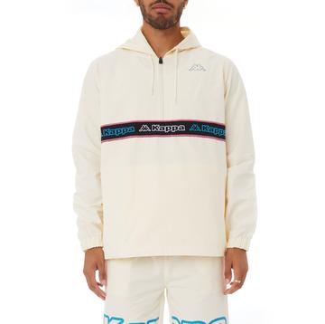 Kappa Logo Tape Cooper Half Zip Jacket - Cream product image 1, provided for visual reference and product detail review