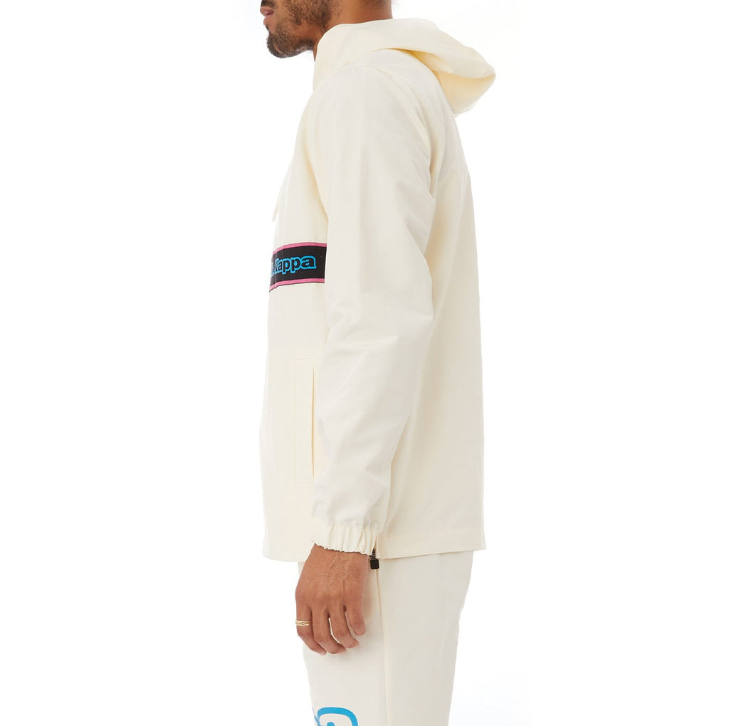 Kappa Logo Tape Cooper Half Zip Jacket - Cream product image 4, provided for visual reference and product detail review